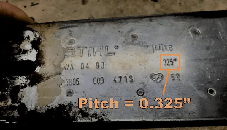 Pitch size of chainsaw chain