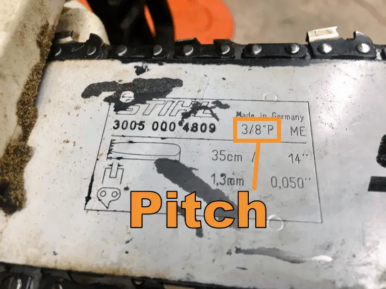 how to measure chainsaw bar pitch