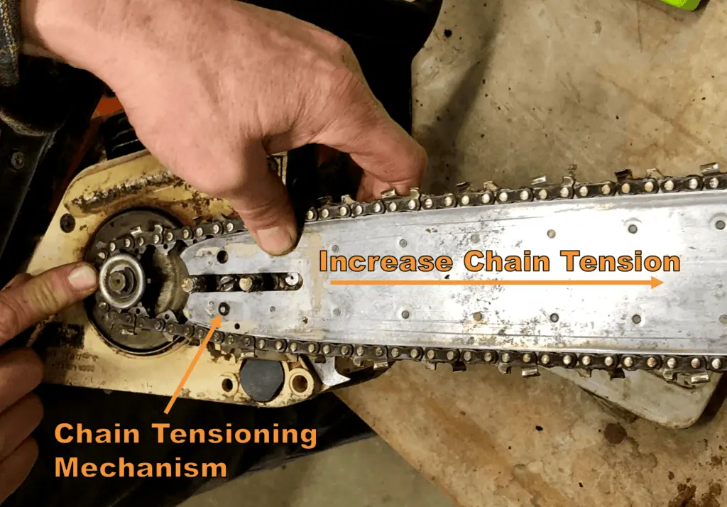 chainsaw chain keeps coming loose