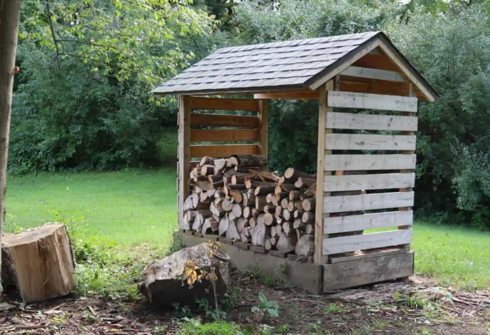 Will firewood dry in a garage or in shade